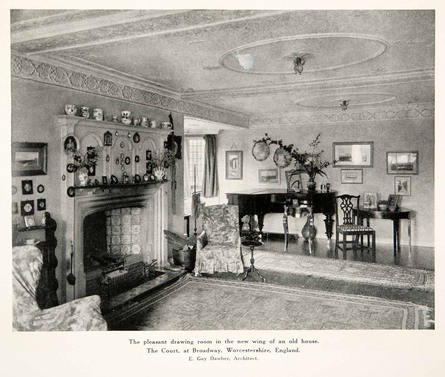 1926 Print Drawing Room Interior Furniture Court Broadway England Guy XDD2