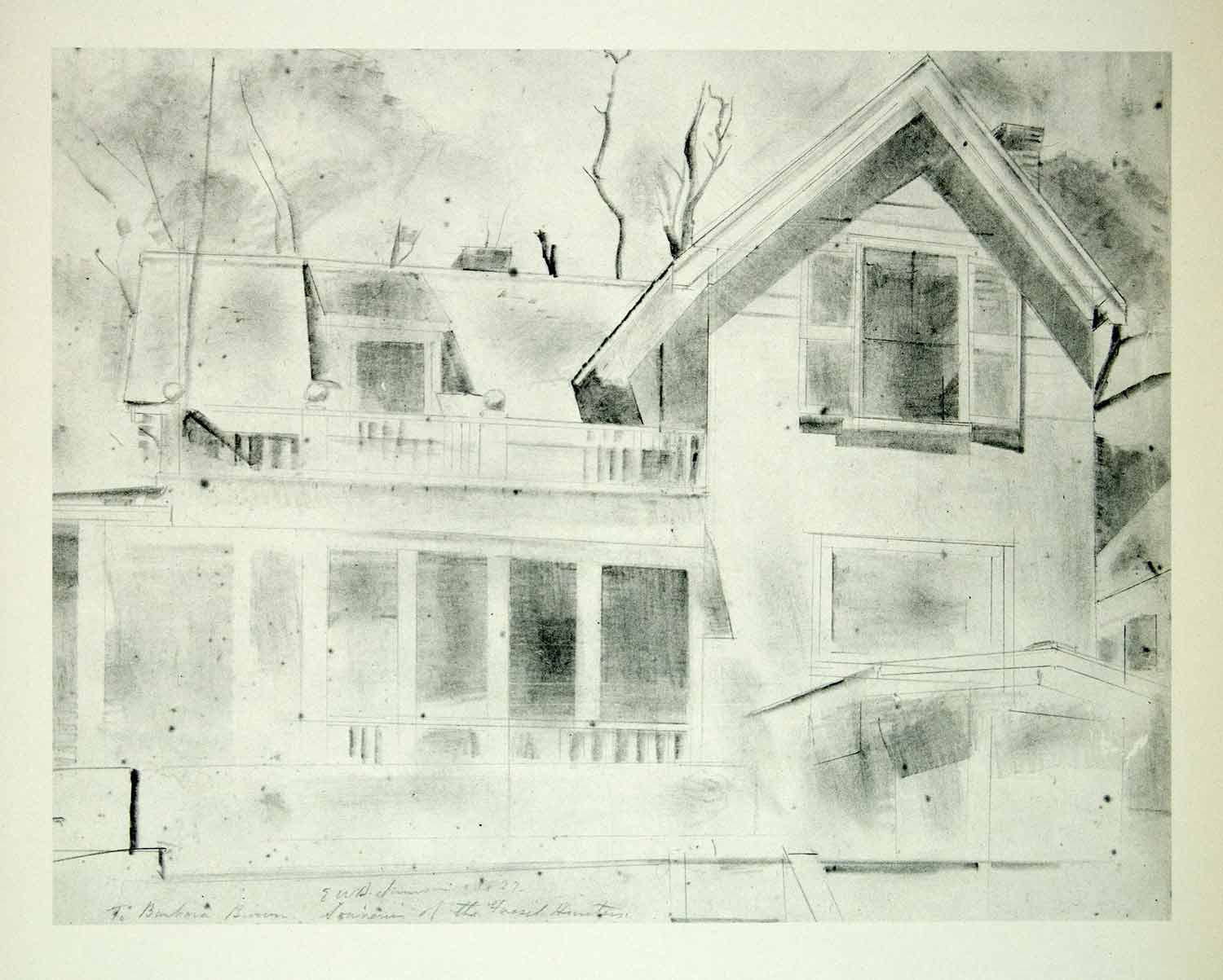 1963 Rotogravure Souvenir Fossil Hunters House Home Street Scene Edwin XDE1
