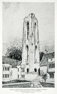 1928 Print Luther Tower Concordia Seminary Clayton Klauder Architecture Art XDE2