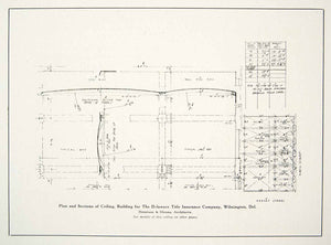 1928 Print Wilmington Delaware Title Insurance Architecture Ceiling XDE2
