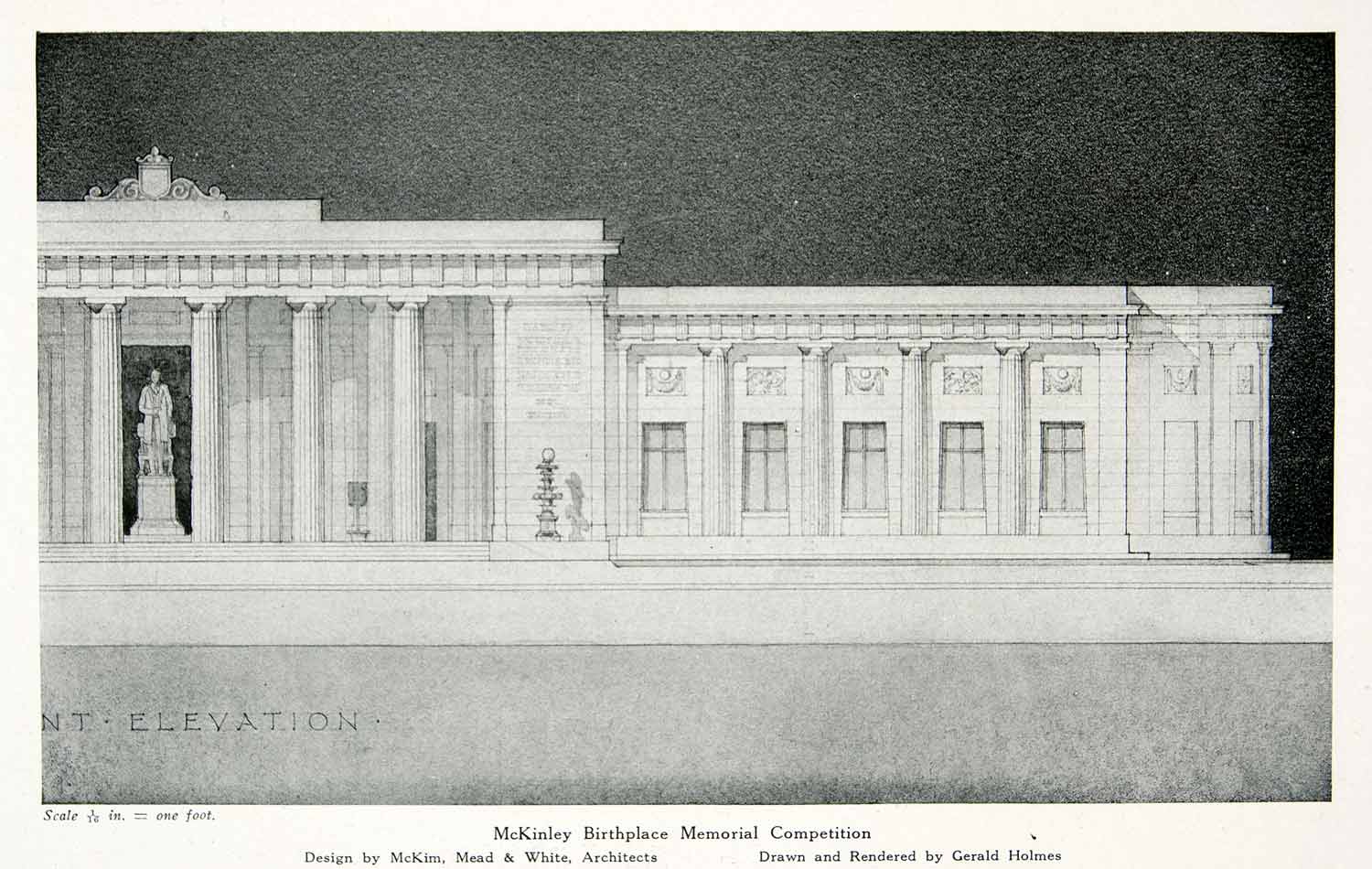 1928 Print Gerald Holmes McKinley Birthplace Memorial Library Architecture XDE2