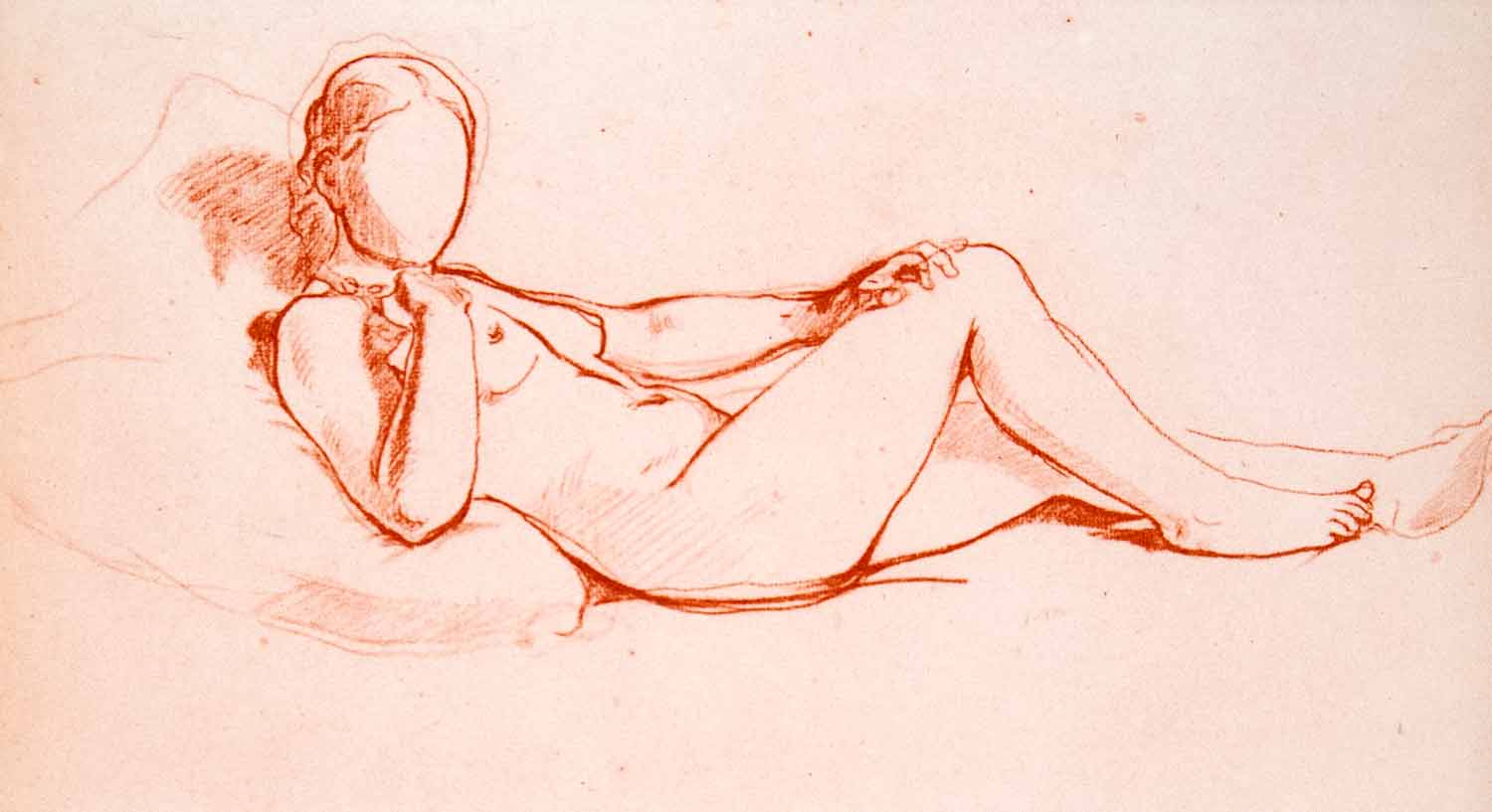 1965 Print Edouard Manet Modern Art Olympia Reclining Nude Woman Female XDE6