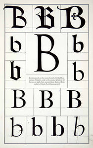 1942 Print Letter B Historic Typography Design Phoenician Frederic Goudy XDE8