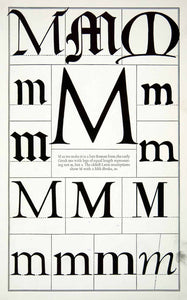 1942 Print Letter M Font Graphic Design Alphabet Typeface Frederic Goudy XDE8