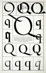 1942 Print Letter Q Decorative Graphic Design Element Type Frederic Goudy XDE8