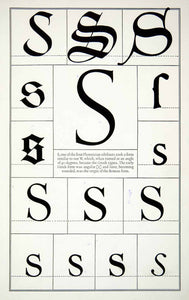 1942 Print Letter S Phoenician Sigma Roman Typeface Type Frederic Goudy XDE8
