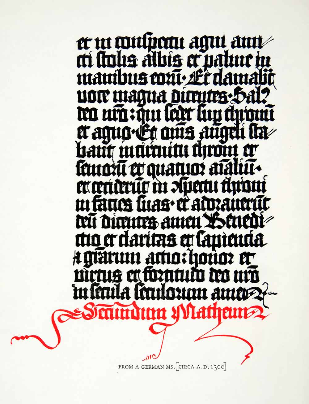 1942 Print Typeface Typography German Manuscript Medieval Lettering Font XDE8