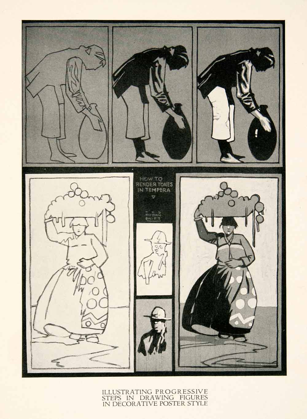 1929 Print Decorative Poster Elements Artistry Progressive Drawing Fig ...