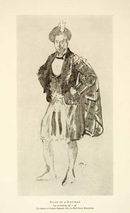 1932 Print Portrait Study Sketch Scotsman Costume Fashion Traditional Phil XDF4