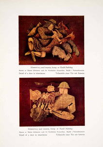 1931 Color Print Detail Door Intarsia Sheep Herder Drummer Army Military XDF9
