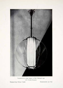 1931 Print Sweden Hanging Lamp Glass Fitting Arts Crafts Movement XDF9