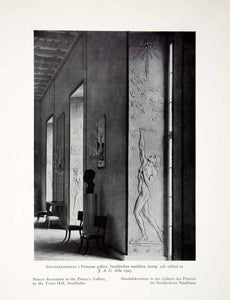 1931 Print Stucco Decoration Prince Gallery Town Hall Stockholm Sweden XDF9