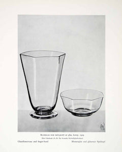 1931 Print Glass Flower Vase Bowl Finger Swedish Arts Crafts Movement XDF9