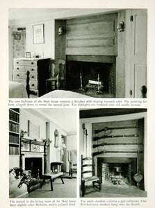 1950 Rotogravure NEal House Salem Massachusetts East Bedroom Mantel Chamber XDG1