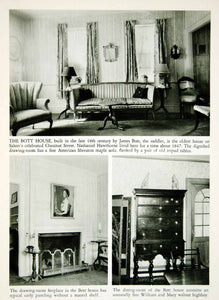 1950 Rotogravure Bott House Salem Massachusetts Furniture Drawing Room XDG1