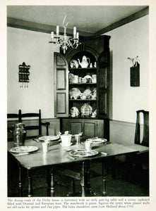 1950 Rotogravure Dining Room Derby House Salem Massachusetts Furniture XDG1
