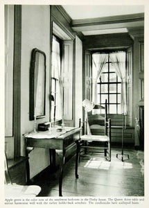 1950 Rotogravure Salem Massachusetts Derby House Bedroom Furniture Table XDG1