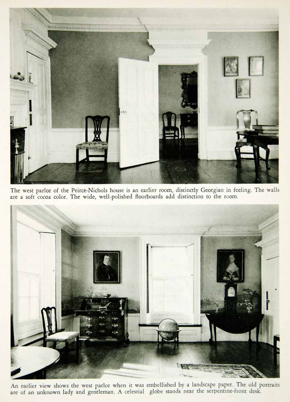 1950 Rotogravure Salem Massachusetts West Parlor Meirce-Nichols House XDG1