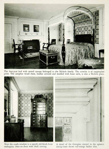 1950 Rotogravure Salem Massachusetts Furniture Bed Canopy Mantel Tiles XDG1