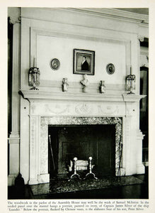 1950 Rotogravure Fireplace Assembly House Salem Massachusetts Portrait XDG1