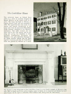 1950 Rotogravure Cook-Oliver House Salem Massachusetts Architecture XDG1