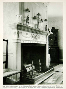 1950 Rotogravure Chapman-Davis-Sanders House Salem Massachusetts Fireplace XDG1