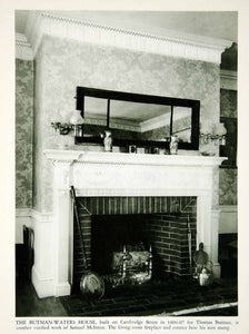 1950 Rotogravure Fireplace Butman-Waters House Salem Massachusetts McIntire XDG1