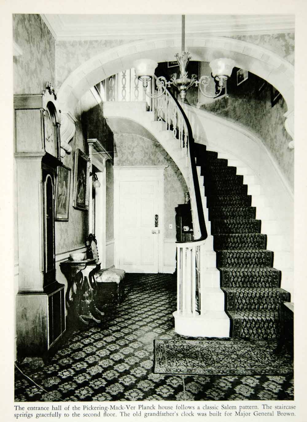 1950 Rotogravure Salem Massachusetts Staircase Pickering-Mack-Ver Planck XDG1