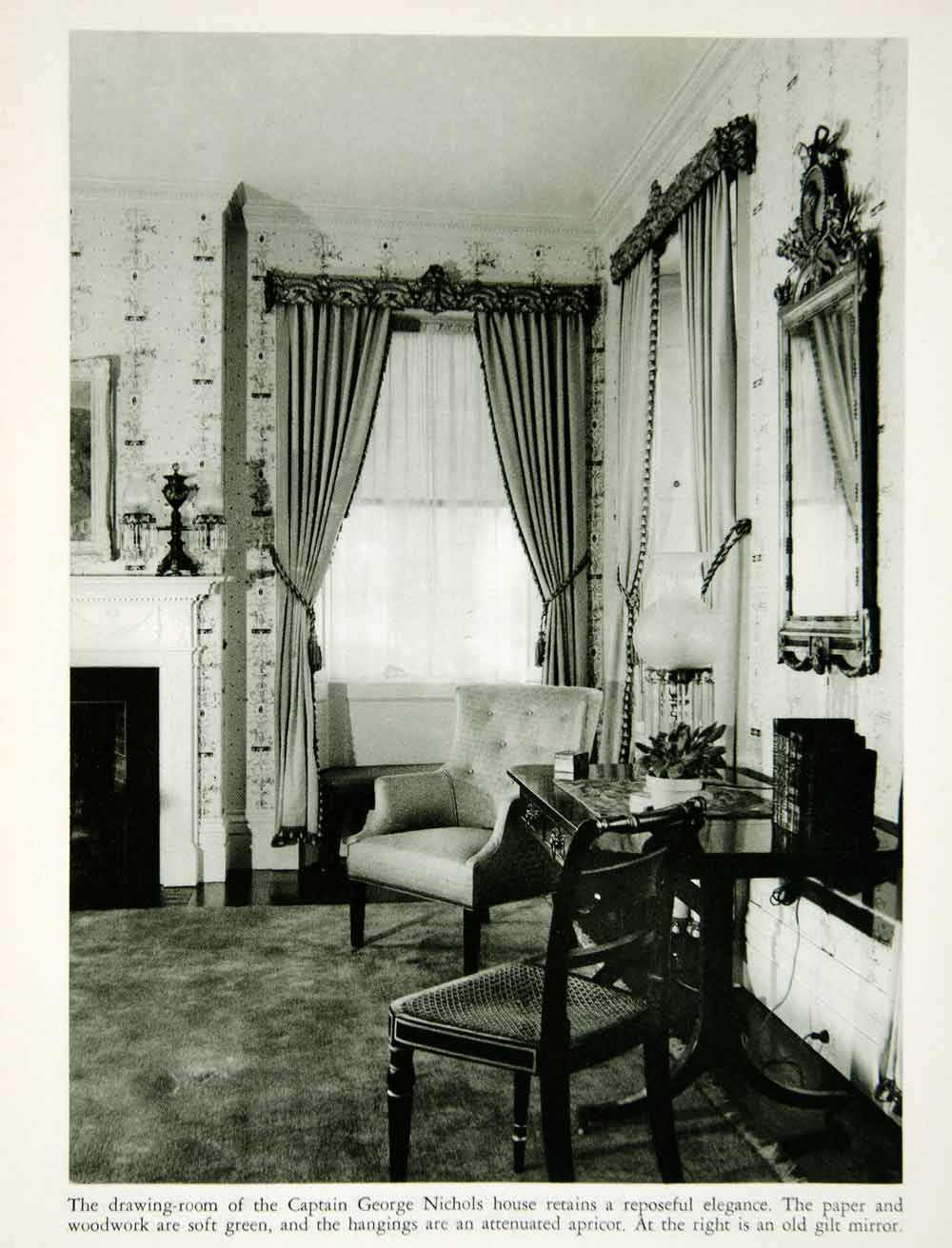 1950 Rotogravure Salem Massachusetts Nichols House Drawing Room Captain XDG1
