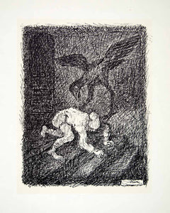 1969 Aquatone Print Alfred Kubin Artwork Michel Michael Mike Raven Bird XDG2