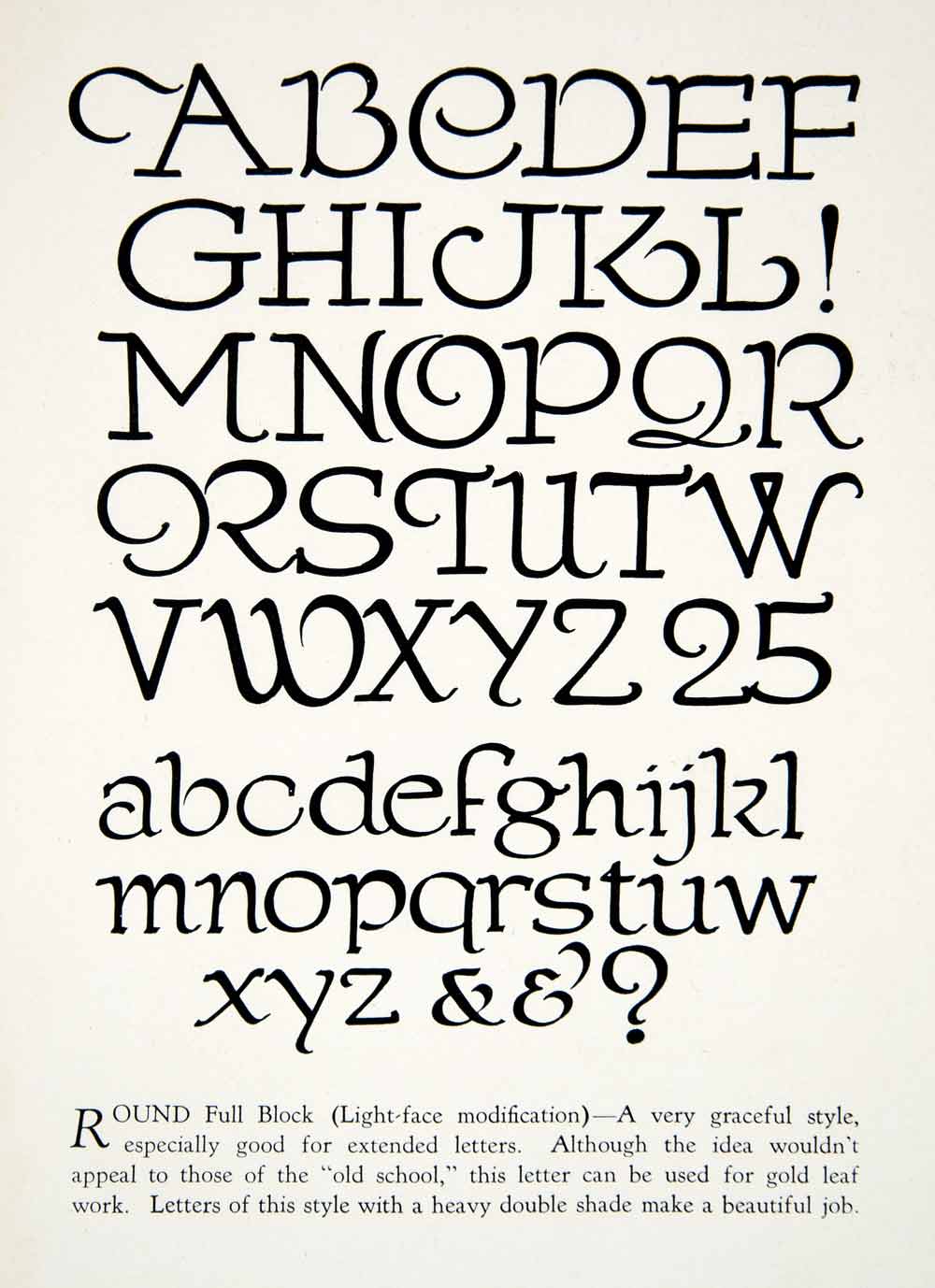 1928 Print Round Full Block Typeface Decorative Typography Graphic Des ...