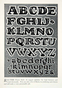 1928 Print Ragtime Poster Style Typography Alphabet Letter Graphic Design XDG4