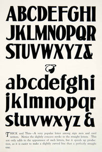 1928 Print Thick Thin Typeface Style Text Alphabet Graphic Design Letters XDG4