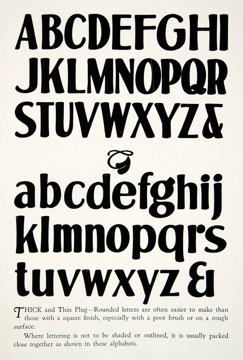 1928 Print Thick Thin Plug Typeface Alphabet Letter Graphic Design Style XDG4
