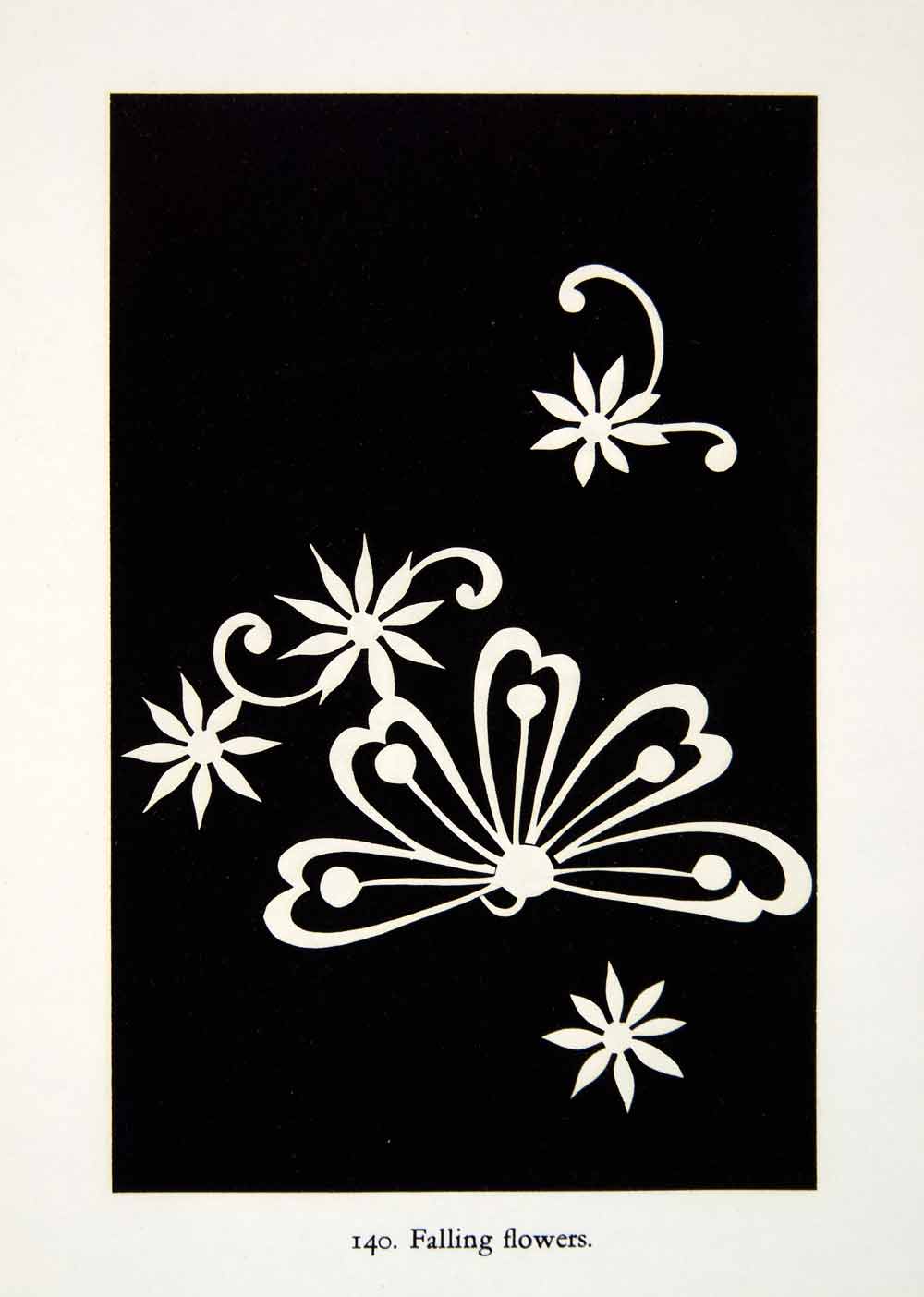 1949 Lithograph Falling Flowers Floral Pattern Motif Jiangsu Kiangsu China XDG5