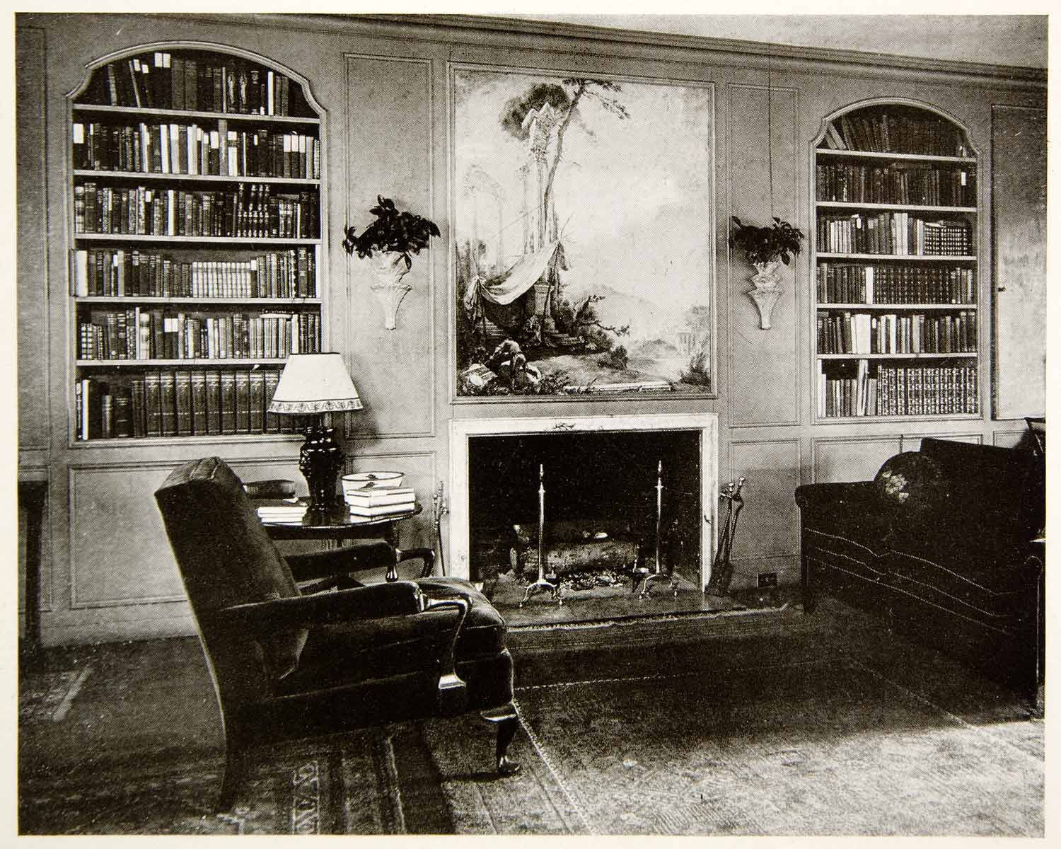 1926 Print Mantel Living Room Interior Design Decoration Allyn Cox Richard XDG6