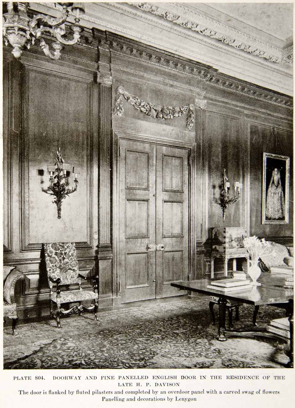 1926 Print Doorway Paneling Interior Design Decoration Home House H P XDG6