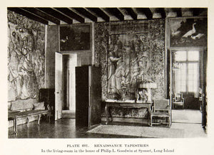 1926 Print Renaissance Tapestry Textile Interior Decorating Design Home XDG6
