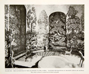 1926 Print Duchesse D'Albe Bathroom Interior Design Decoration Paris Rateau XDG6