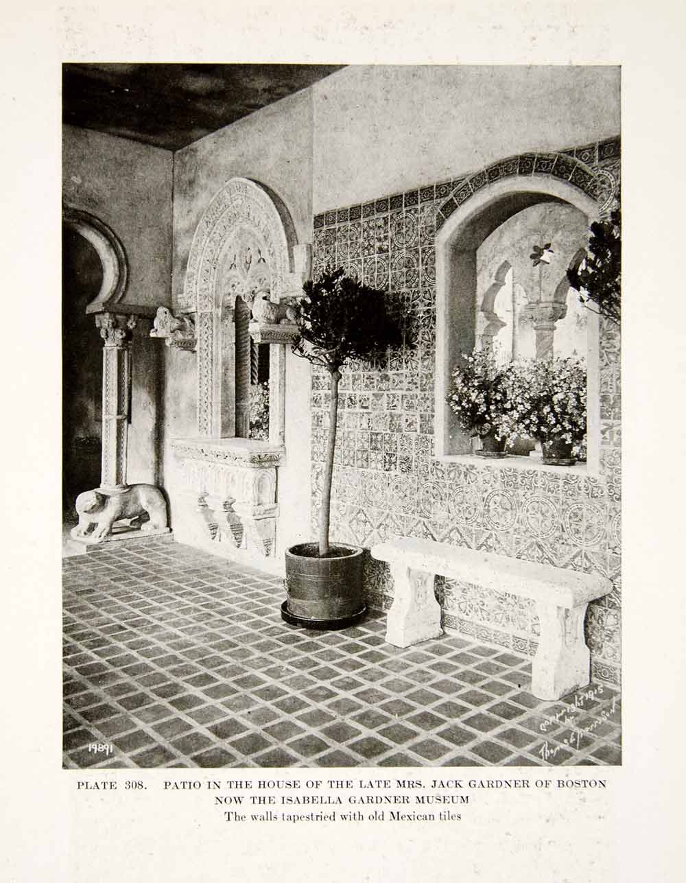 1926 Print Boston Interior Exterior Design Patio Decoration Isabella XDG6