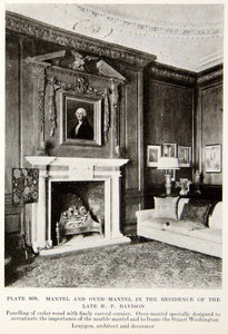 1926 Print Mantel H P Davison Interior Design Decoration Washington XDG6