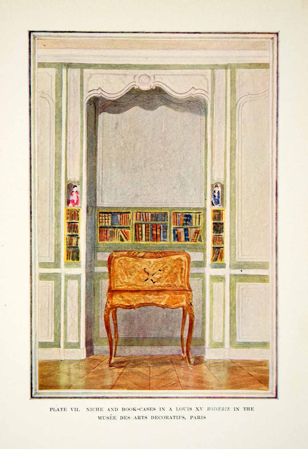 1926 Color Print Louis XV Boiserie Musee Arts Decoratifs Paris Interior XDG6