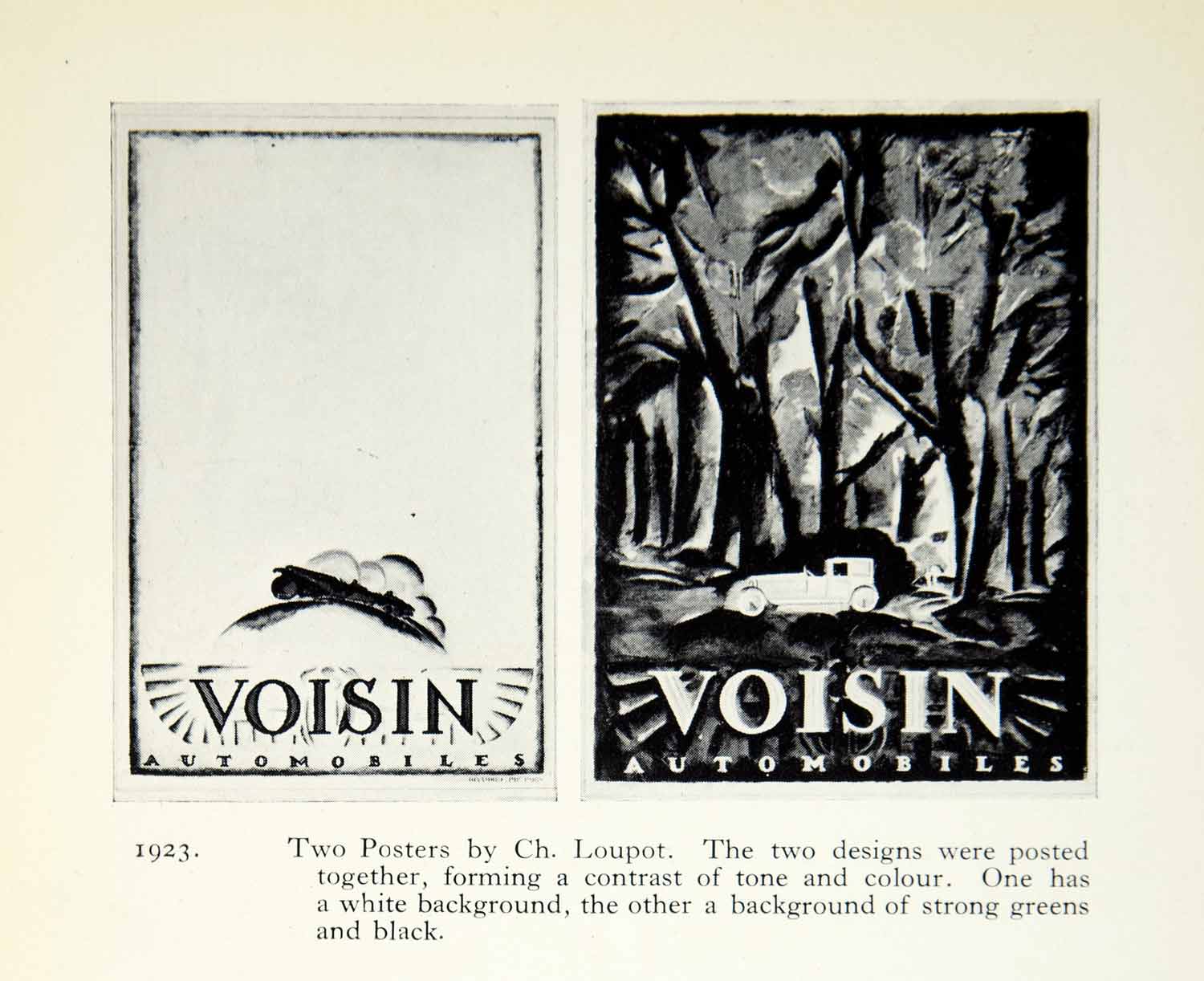 1927 Print Charles Loupot Voisin Automobiles Poster Design Graphic Art XDH5
