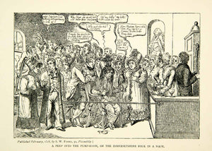 1893 Print Charles Williams Political Cartoon Art Pump Room Zomersetshire XDH8