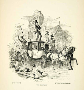1893 Print John Leech Caricature Election Bagges Political Cartoon Art XDH8