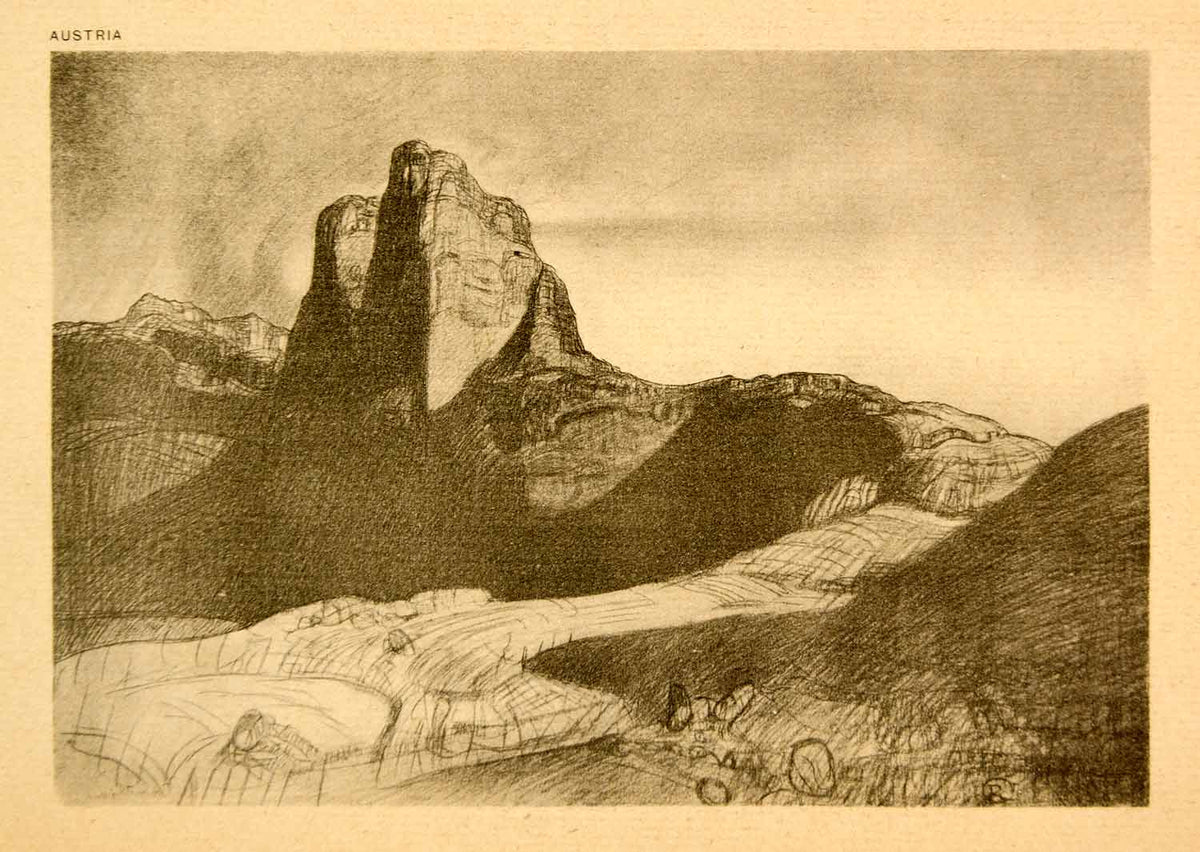 1911 Print Rocky Landscape Formation Austria Historic Professor Rudolf ...