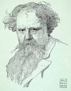 1911 Print Portrait Hermann Bahr Beard Hair Historic Eyes Heinrich XDH9