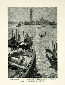 1939 Print Lagoon Venice Leonard Squirrel Italy Boat Nautical Marine Art XDI2