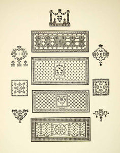 1952 Offset Lithograph Typographic Element Ornament Box Border Fleuron XDI5