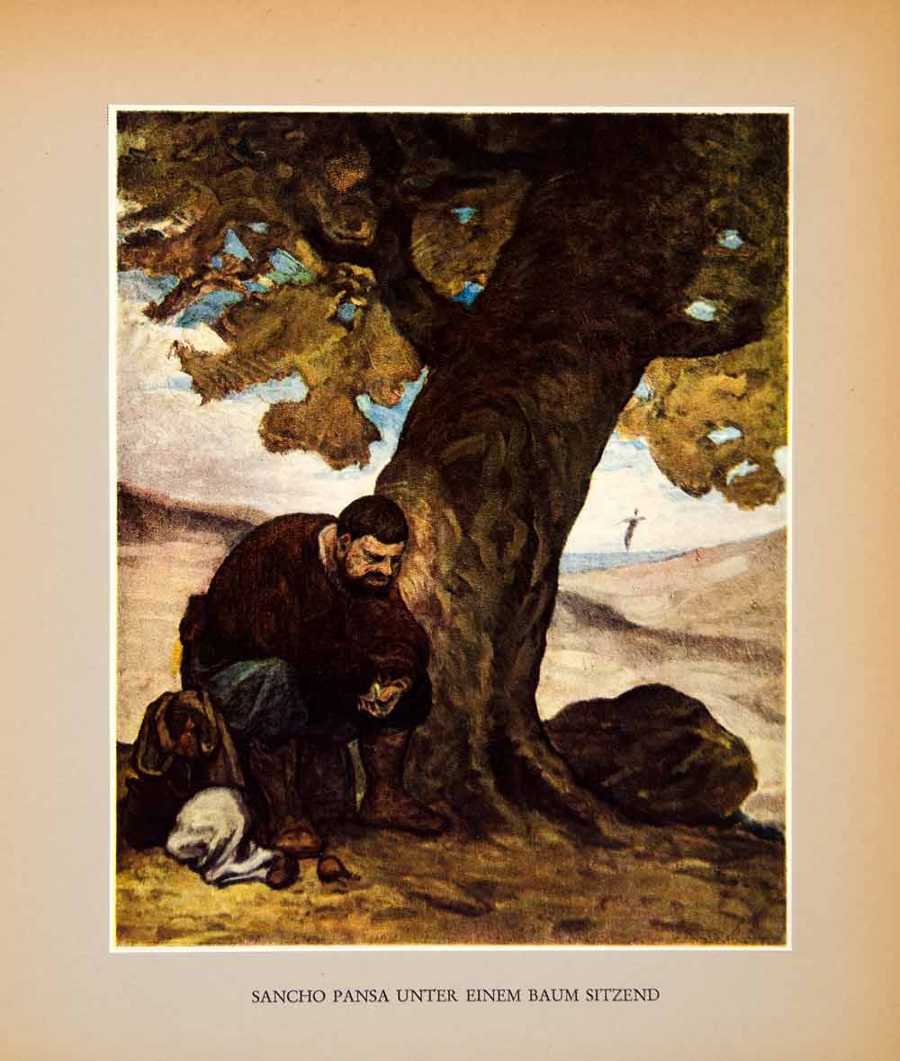 1938 Print Sancho Pansa Sit Tree Honore Daumier Einem Baum Sitzend XDI8